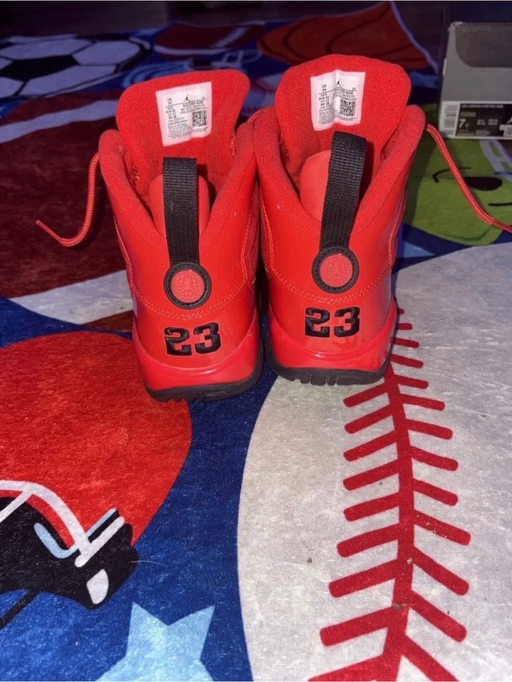 Jordan Kids Bright Red High-Top Sneakers